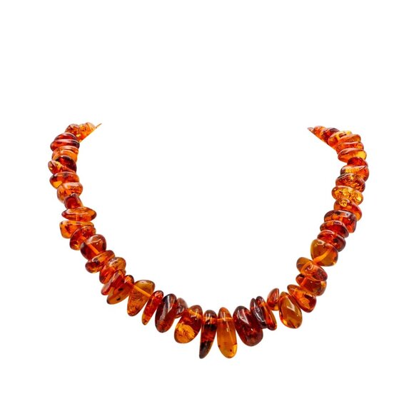 Vintage Honey Cognac Baltic Amber Graduated Necklace 18.5 Inches - Picture 3 of 6